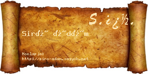 Siró Ádám névjegykártya