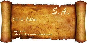 Siró Ádám névjegykártya